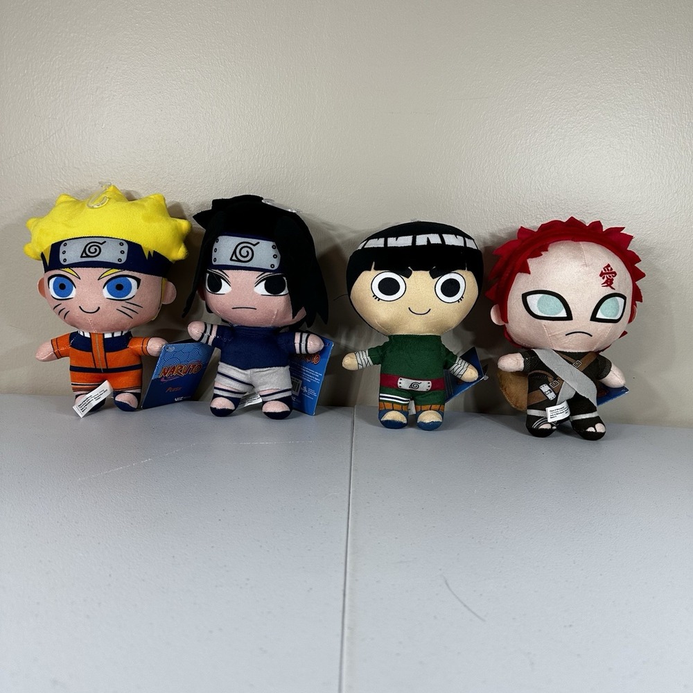 NWT (Set of 4) Naruto Shippuden Stuffed 7-8" Plush Doll Anime Licensed